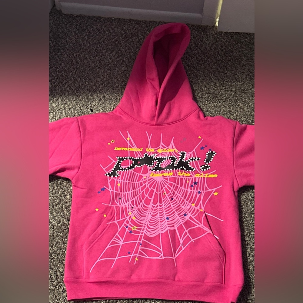 Pink sp5der hoodie